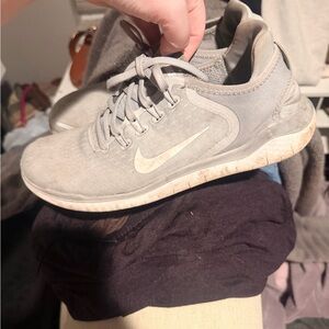 Nike Grey Womens Running Shoes with White Swoosh